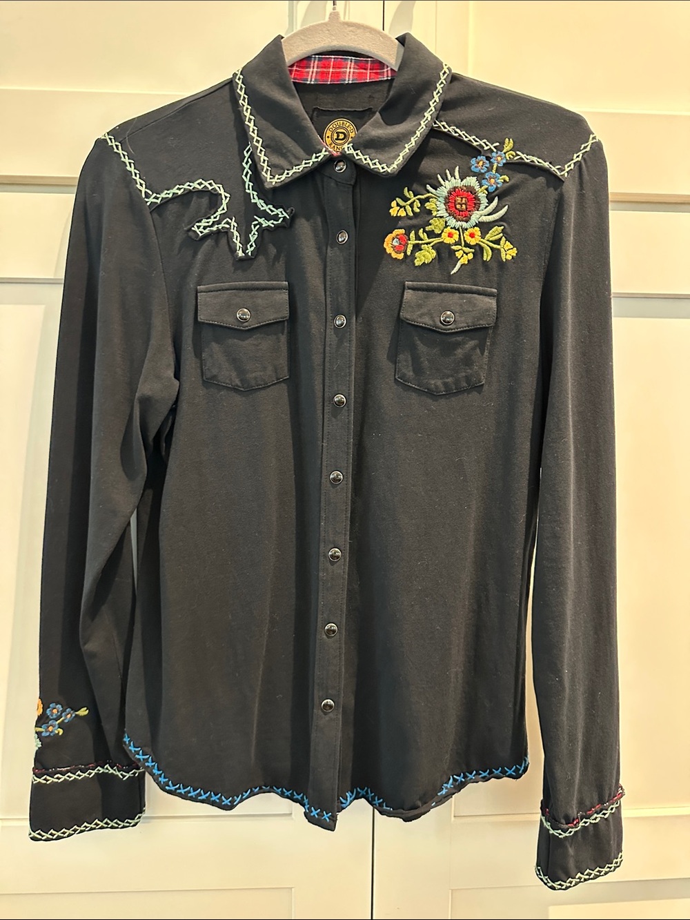 Double D Ranch Black Western Embroidered Button-Down Shirt